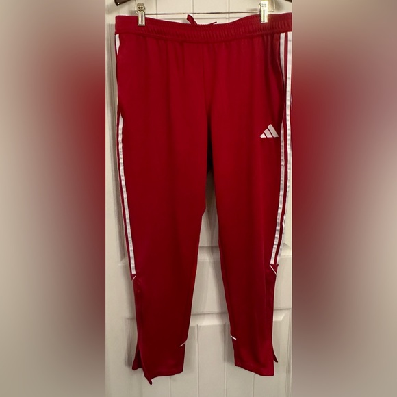 Adidas men’s red athletic warm-up track pants size XL - Picture 1 of 6